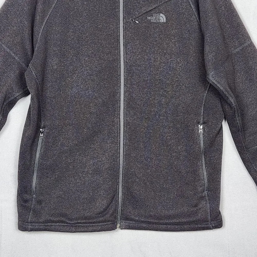 NORTH FACE Jacket Mens Large Black Full Zip Fleece Zip Pockets Outdoor Hiking